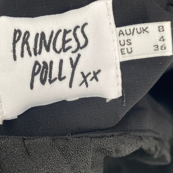 Princess Polly Ariah Balloon Sleeve Crop Top Square Neck Gathered Bodice Black 4 - Picture 6 of 8